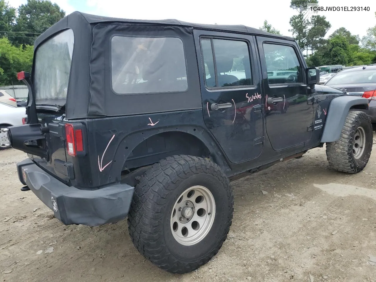 2014 Jeep Wrangler Unlimited Sport VIN: 1C4BJWDG1EL293140 Lot: 60463844