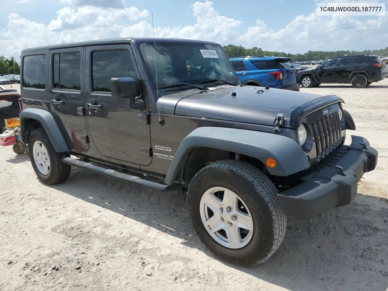 1C4BJWDG0EL187777 2014 Jeep Wrangler Unlimited Sport