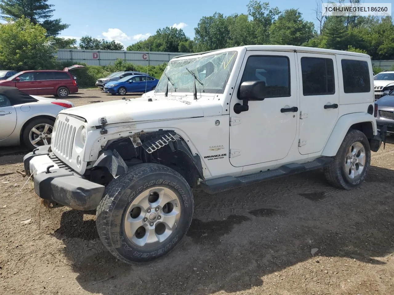 2014 Jeep Wrangler Unlimited Sahara VIN: 1C4HJWEG1EL186260 Lot: 61375824