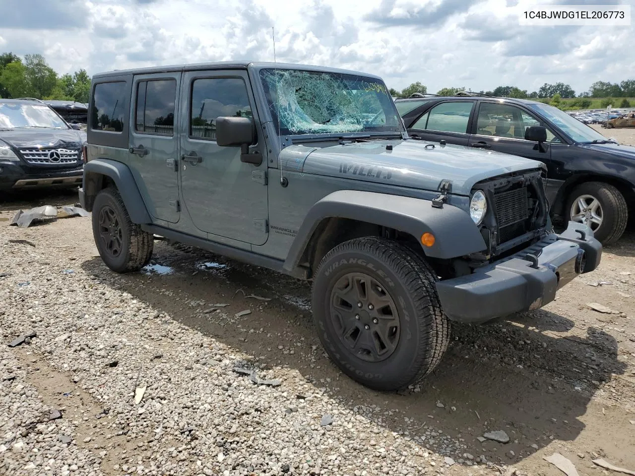 2014 Jeep Wrangler Unlimited Sport VIN: 1C4BJWDG1EL206773 Lot: 62083414