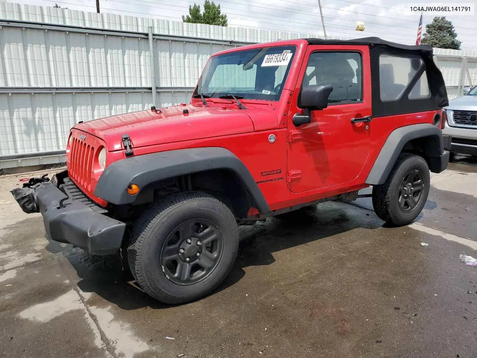 2014 Jeep Wrangler Sport VIN: 1C4AJWAG6EL141791 Lot: 66619334