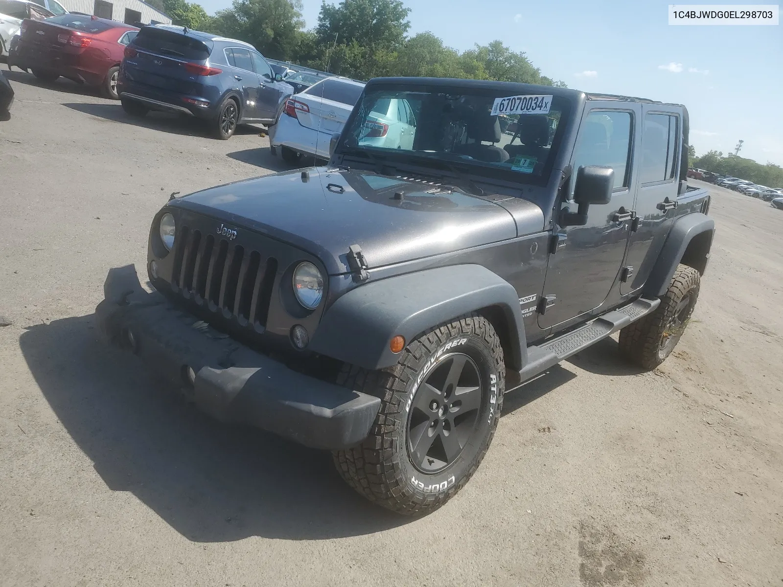 1C4BJWDG0EL298703 2014 Jeep Wrangler Unlimited Sport