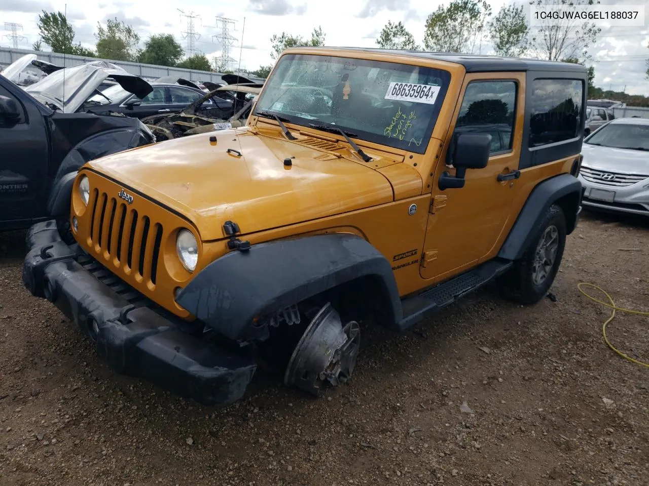 2014 Jeep Wrangler Sport VIN: 1C4GJWAG6EL188037 Lot: 68635964