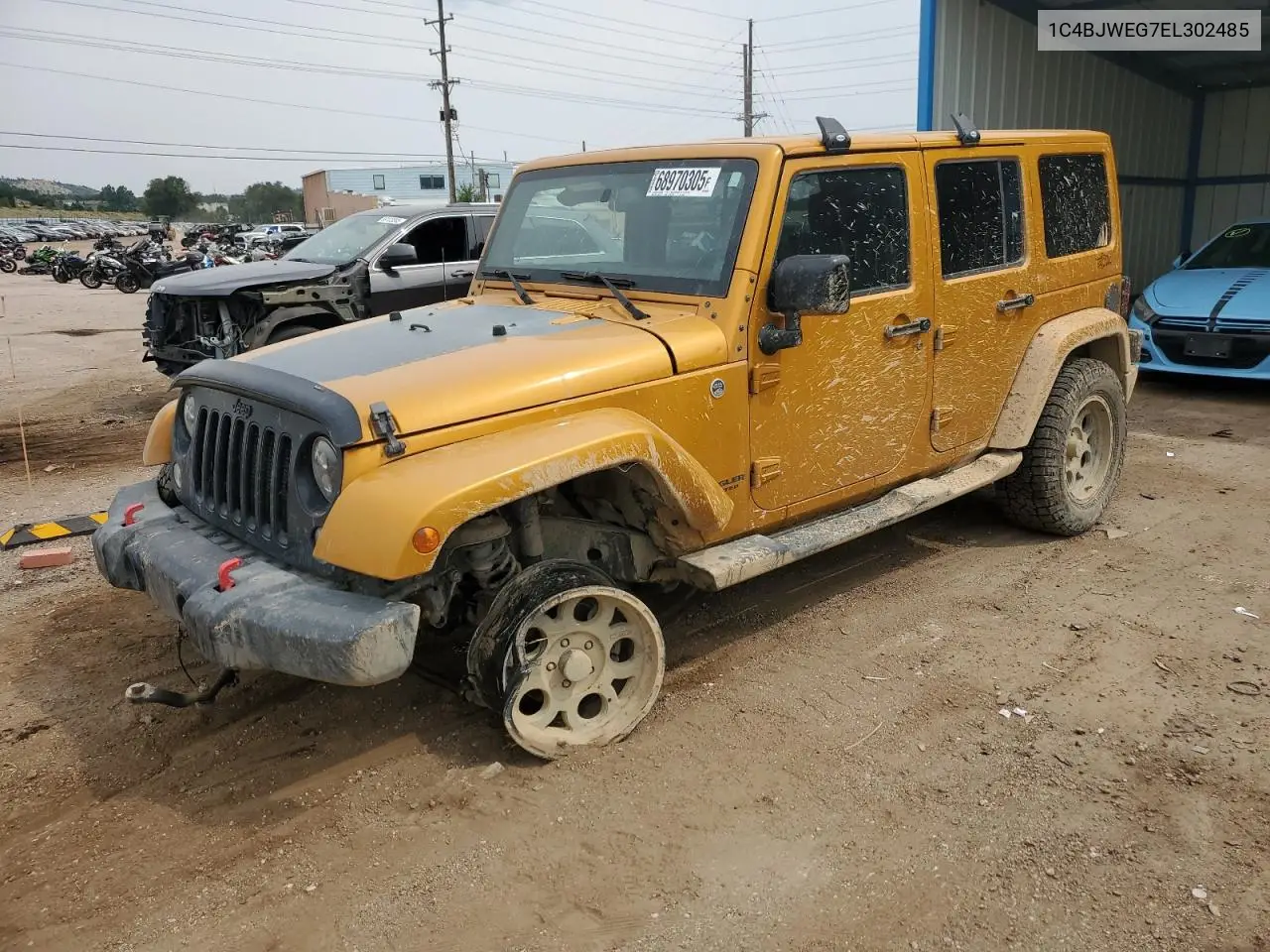 2014 Jeep Wrangler Unlimited Sahara VIN: 1C4BJWEG7EL302485 Lot: 68970305