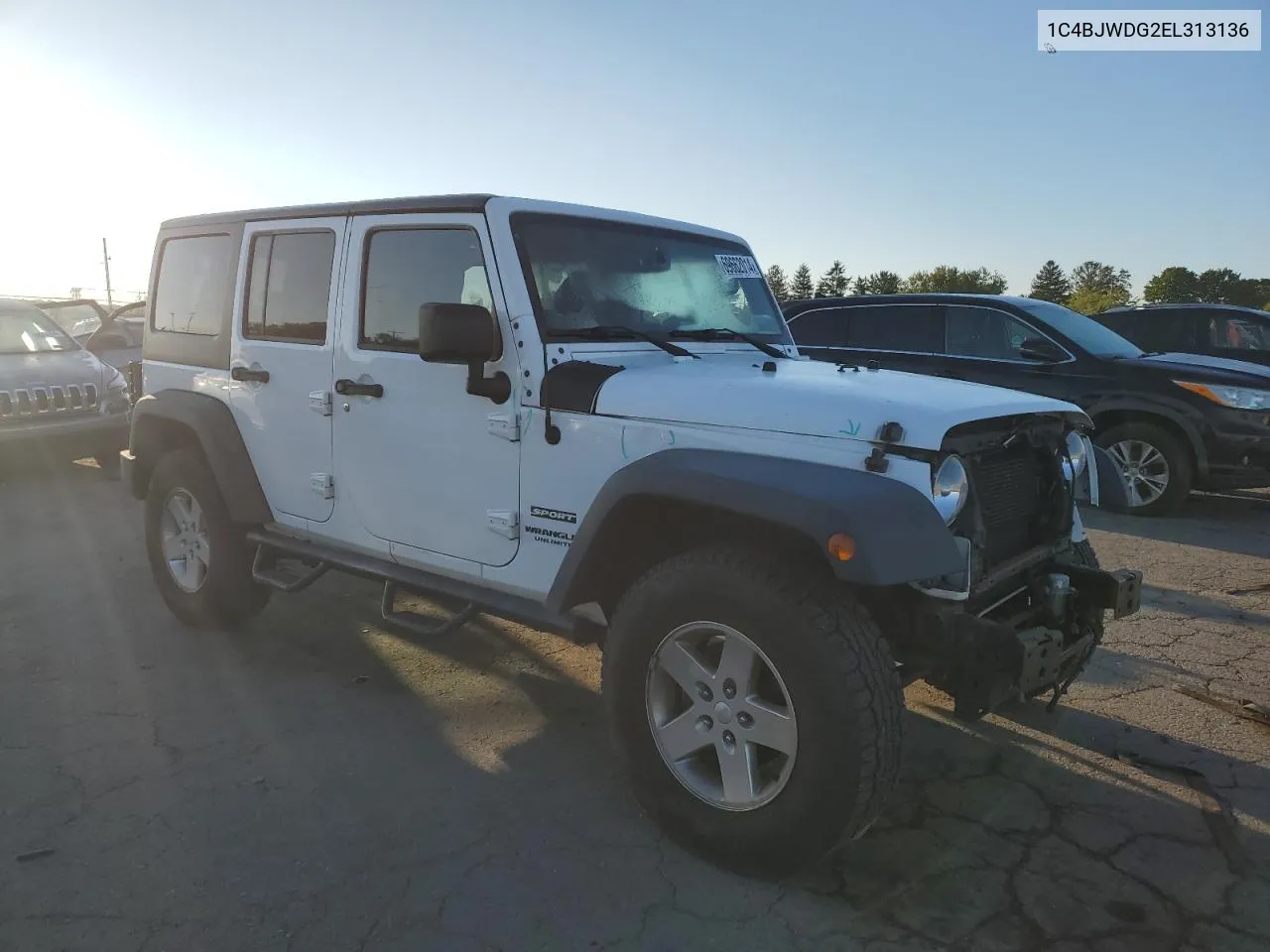 1C4BJWDG2EL313136 2014 Jeep Wrangler Unlimited Sport