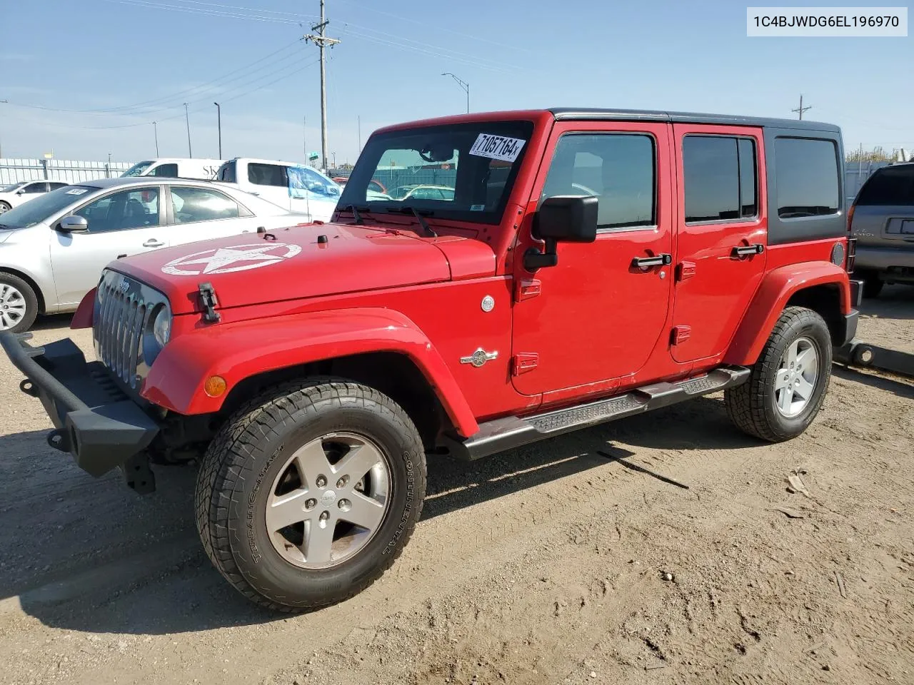 2014 Jeep Wrangler Unlimited Sport VIN: 1C4BJWDG6EL196970 Lot: 71057164