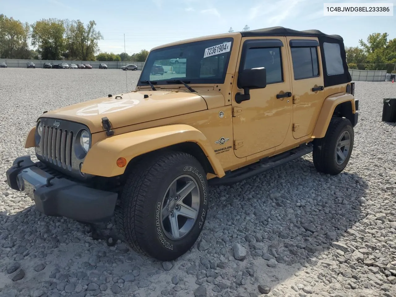 2014 Jeep Wrangler Unlimited Sport VIN: 1C4BJWDG8EL233386 Lot: 72361904