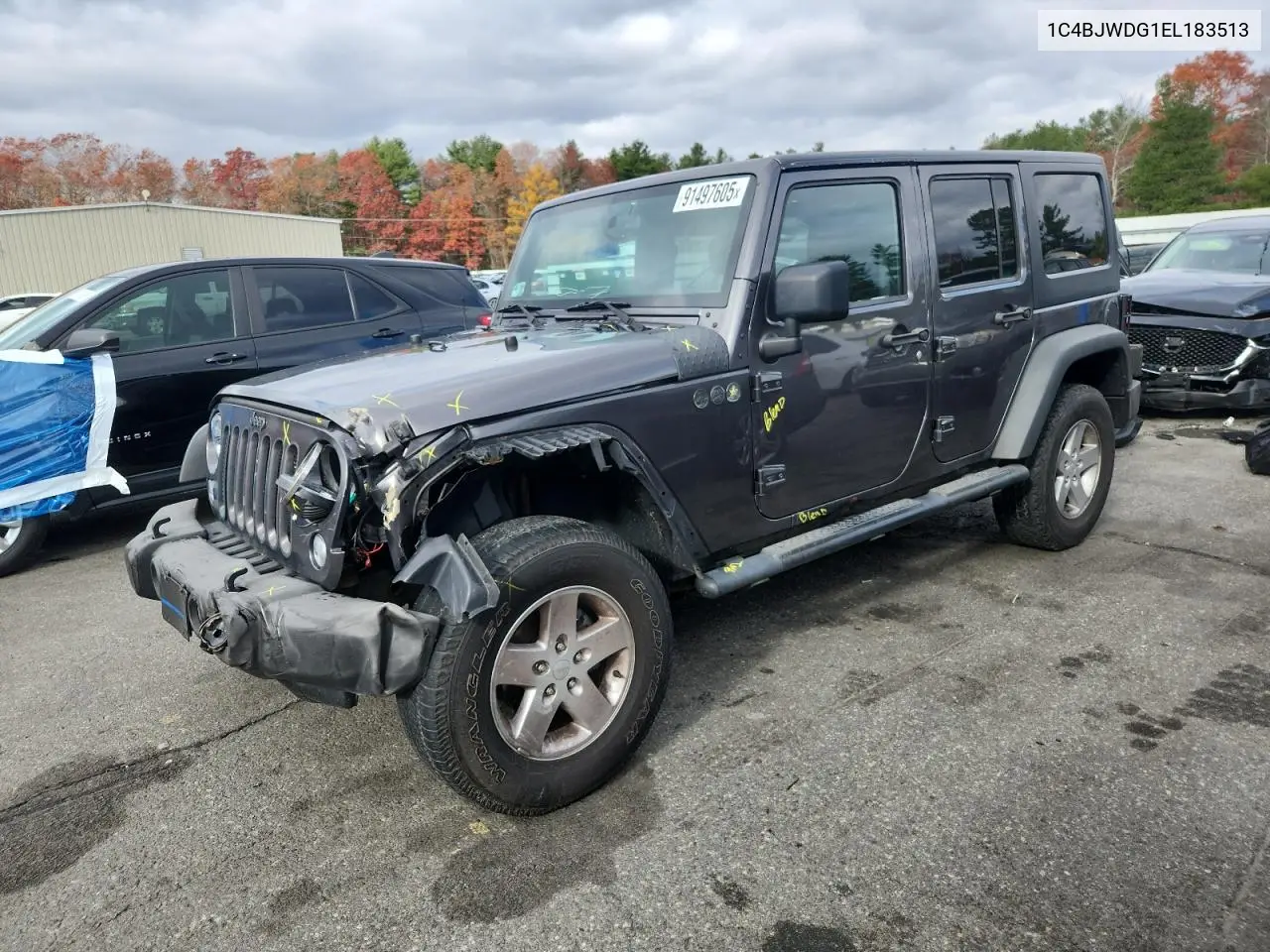 1C4BJWDG1EL183513 2014 Jeep Wrangler Unlimited Sport