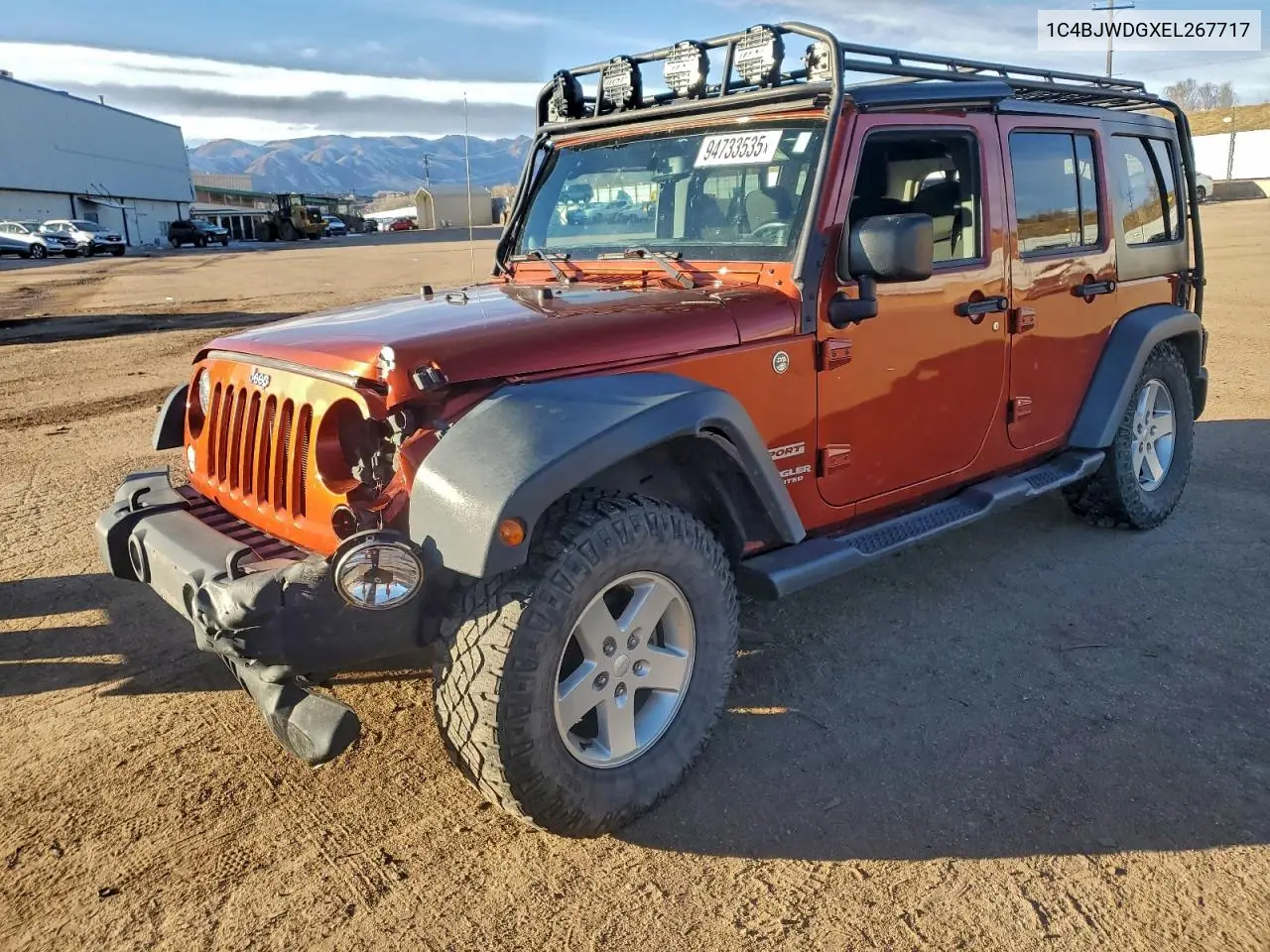1C4BJWDGXEL267717 2014 Jeep Wrangler Unlimited Sport