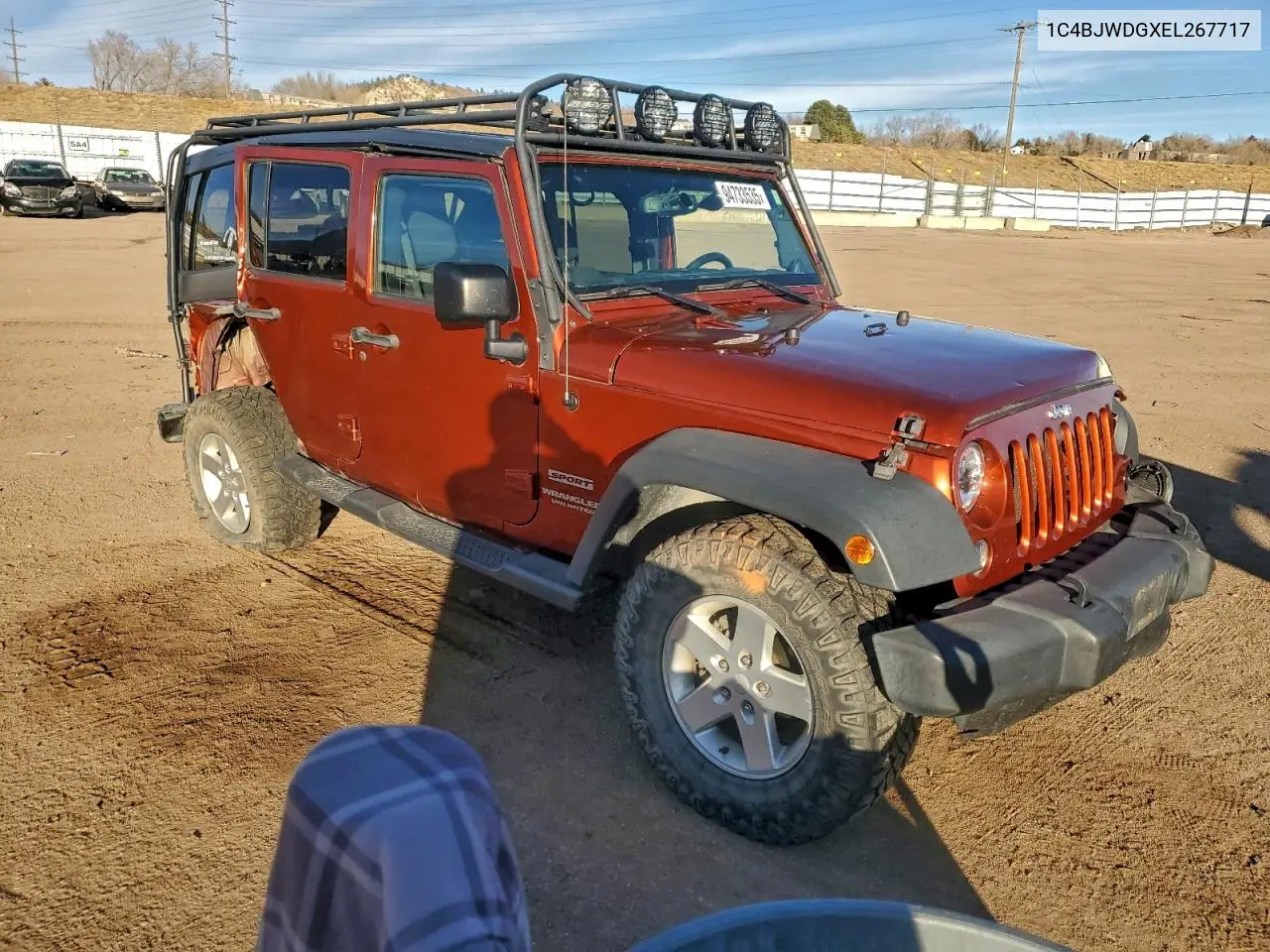 1C4BJWDGXEL267717 2014 Jeep Wrangler Unlimited Sport