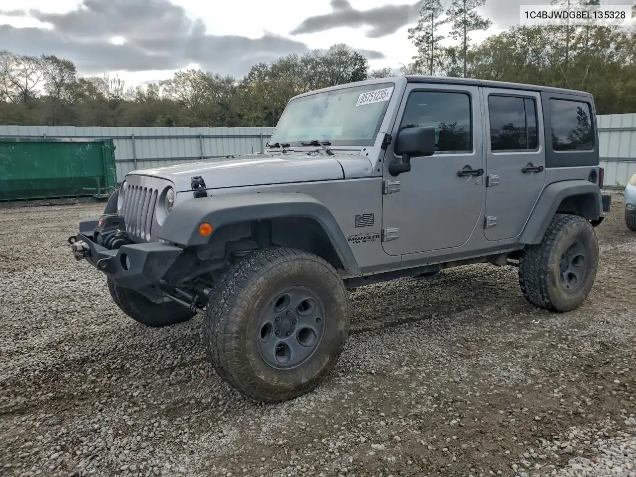 1C4BJWDG8EL135328 2014 Jeep Wrangler Unlimited Sport