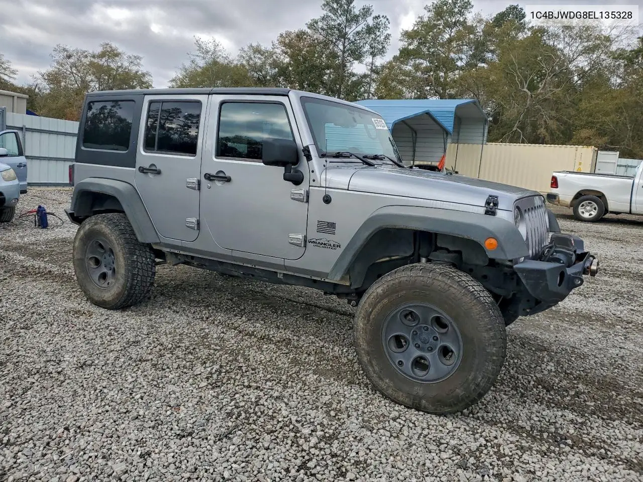 1C4BJWDG8EL135328 2014 Jeep Wrangler Unlimited Sport