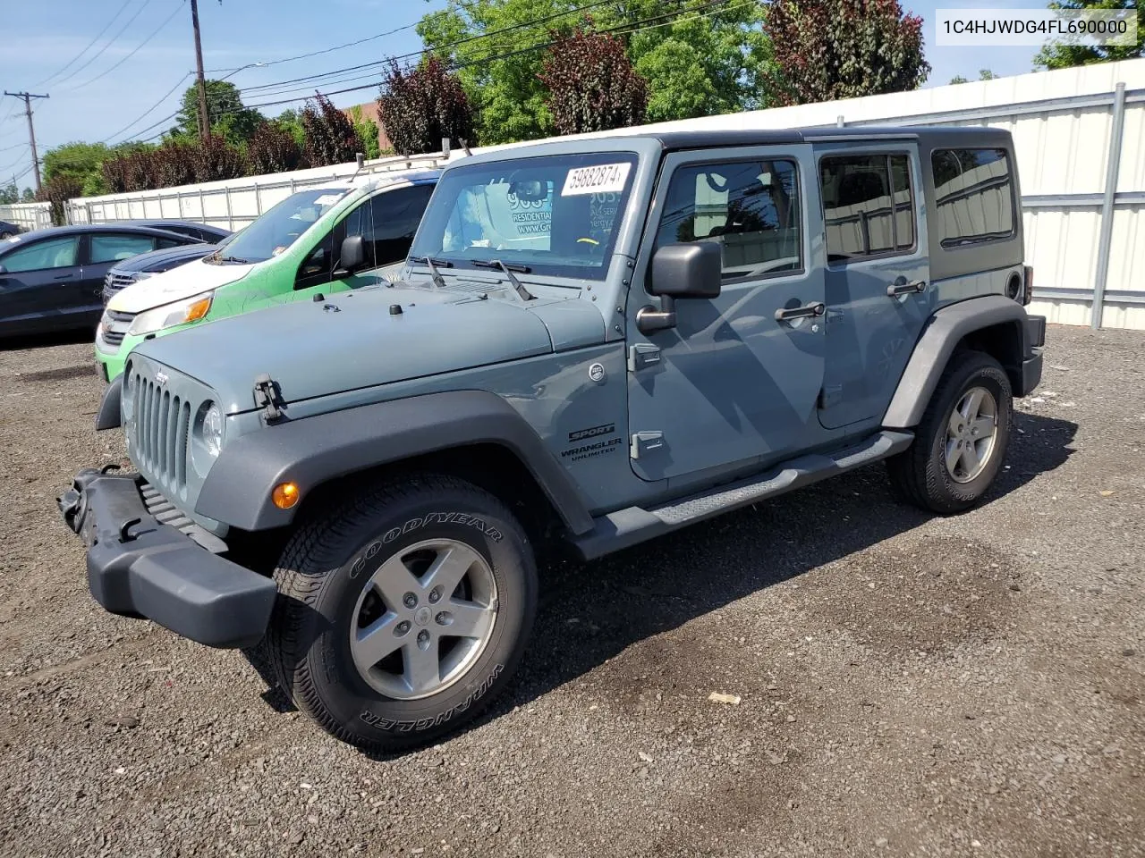 2015 Jeep Wrangler Unlimited Sport VIN: 1C4HJWDG4FL690000 Lot: 59882874