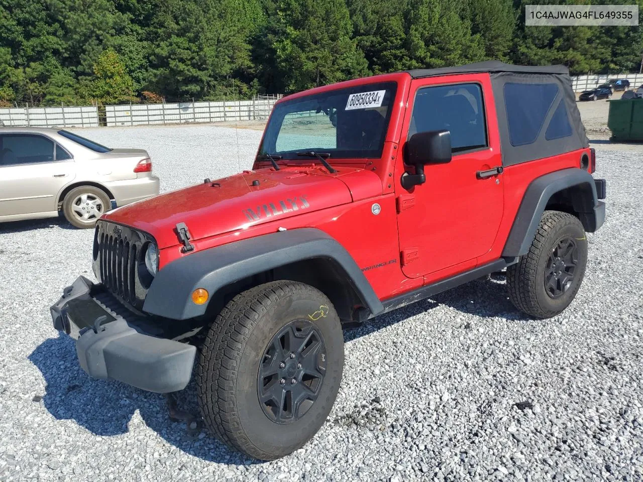 2015 Jeep Wrangler Sport VIN: 1C4AJWAG4FL649355 Lot: 60950334