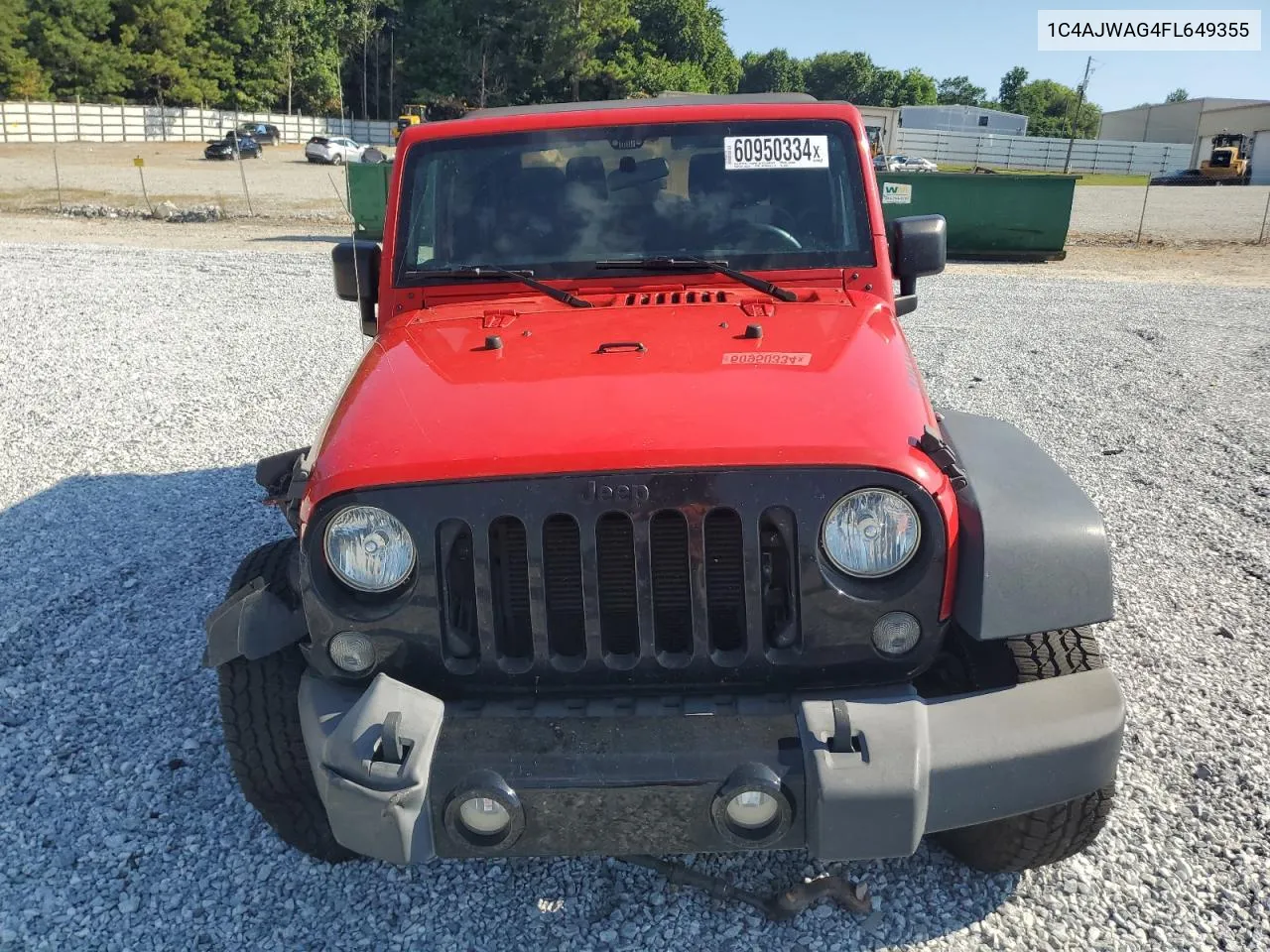 2015 Jeep Wrangler Sport VIN: 1C4AJWAG4FL649355 Lot: 60950334