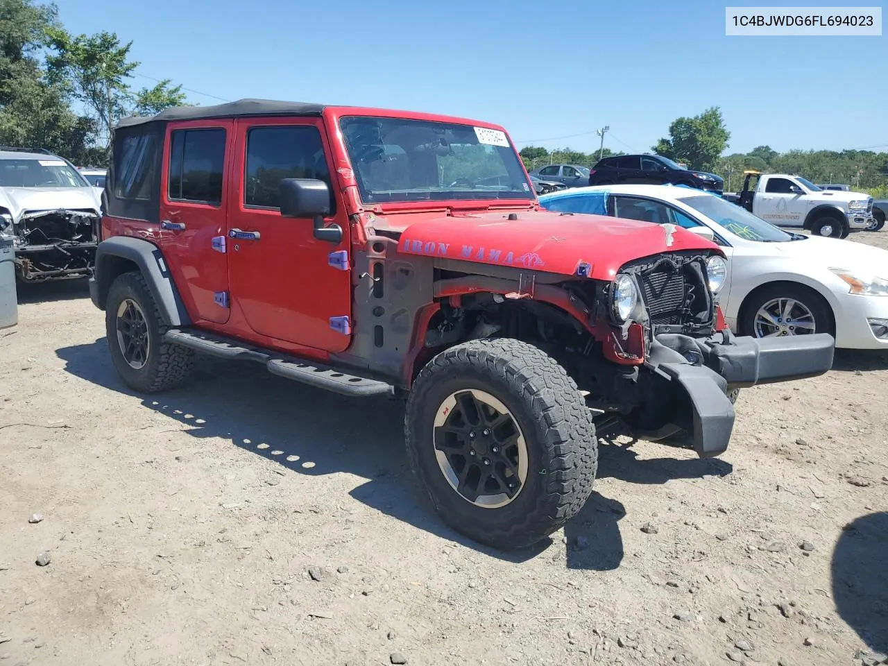 1C4BJWDG6FL694023 2015 Jeep Wrangler Unlimited Sport