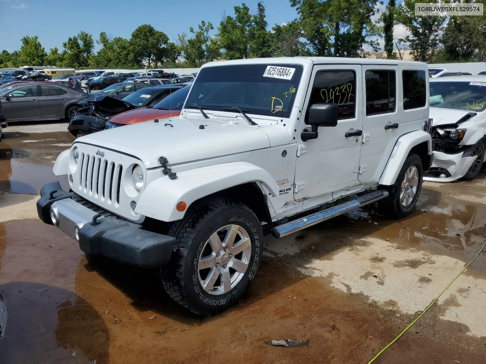 2015 Jeep Wrangler Unlimited Sahara VIN: 1C4BJWEGXFL529574 Lot: 62516884