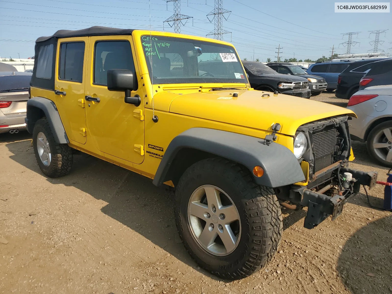 2015 Jeep Wrangler Unlimited Sport VIN: 1C4BJWDG3FL682959 Lot: 64871784