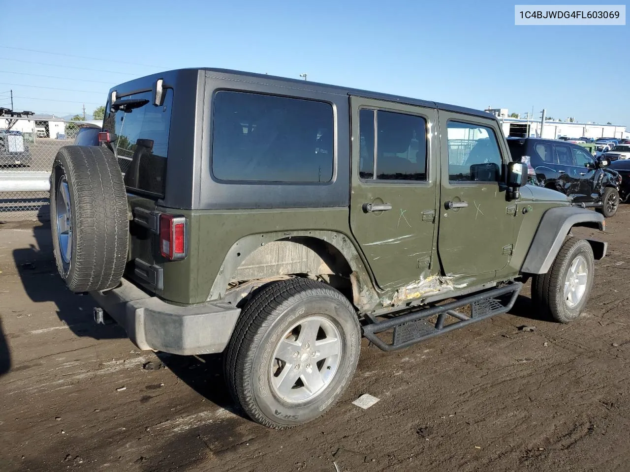 2015 Jeep Wrangler Unlimited Sport VIN: 1C4BJWDG4FL603069 Lot: 69003434