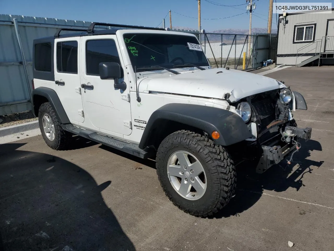 2015 Jeep Wrangler Unlimited Sport VIN: 1C4BJWDG3FL751391 Lot: 70514124