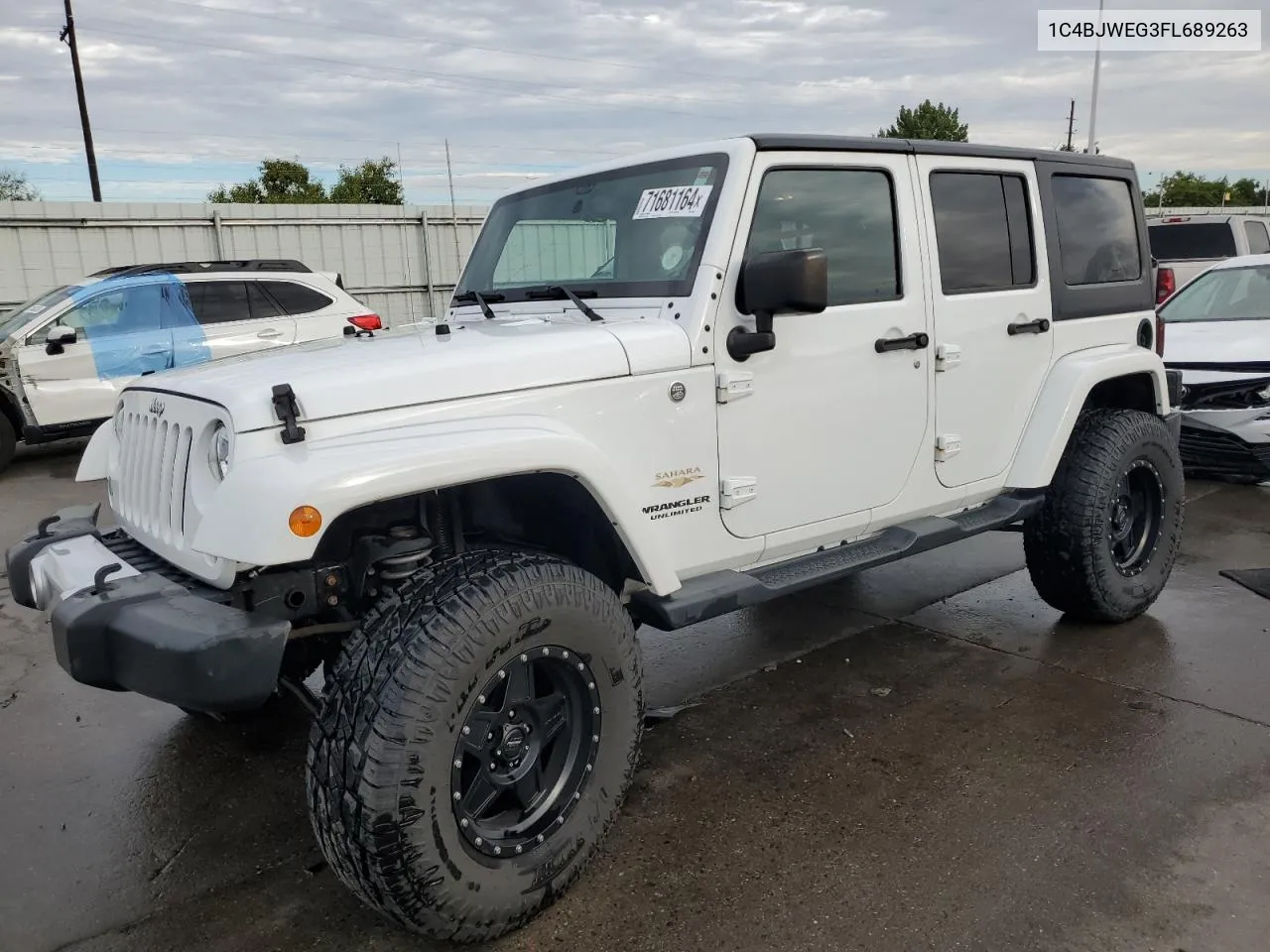 2015 Jeep Wrangler Unlimited Sahara VIN: 1C4BJWEG3FL689263 Lot: 71681164