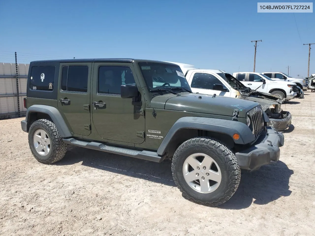 1C4BJWDG7FL727224 2015 Jeep Wrangler Unlimited Sport