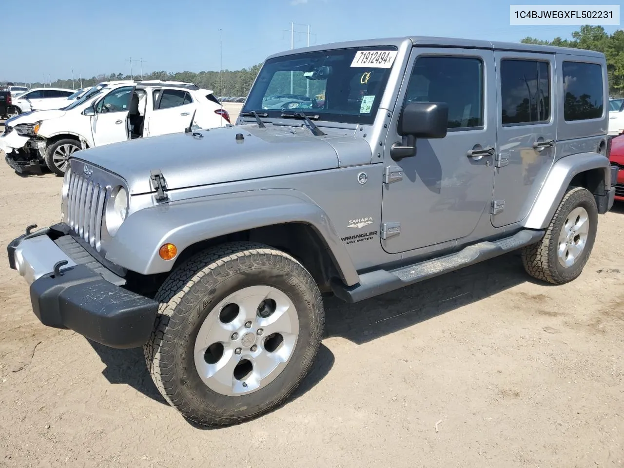 2015 Jeep Wrangler Unlimited Sahara VIN: 1C4BJWEGXFL502231 Lot: 71912494