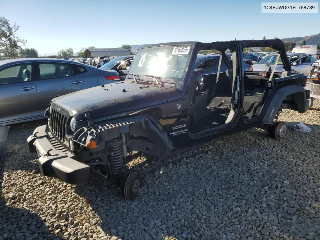 1C4BJWDG1FL758789 2015 Jeep Wrangler Unlimited Sport