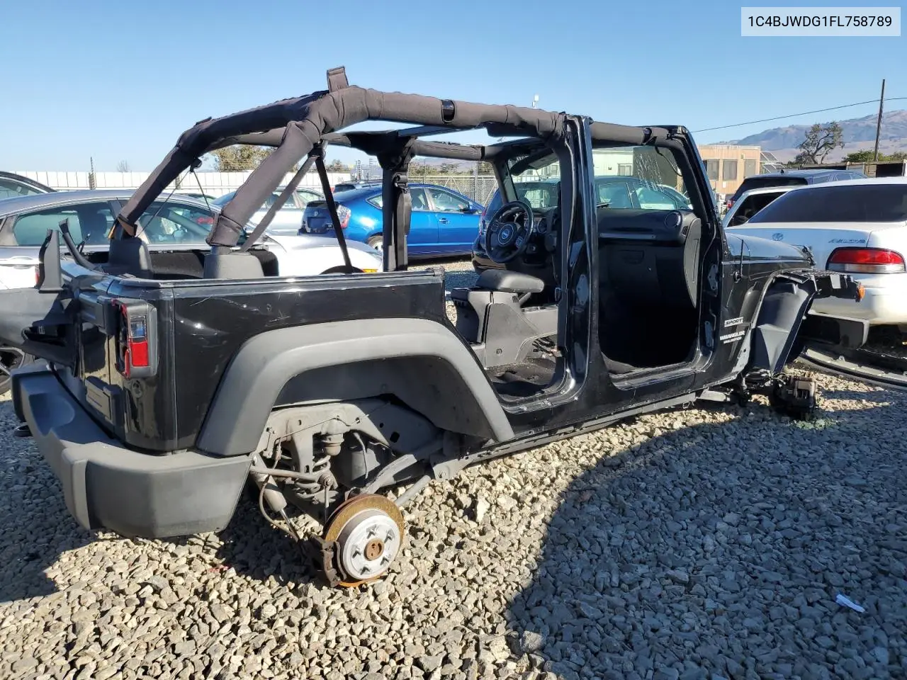 1C4BJWDG1FL758789 2015 Jeep Wrangler Unlimited Sport