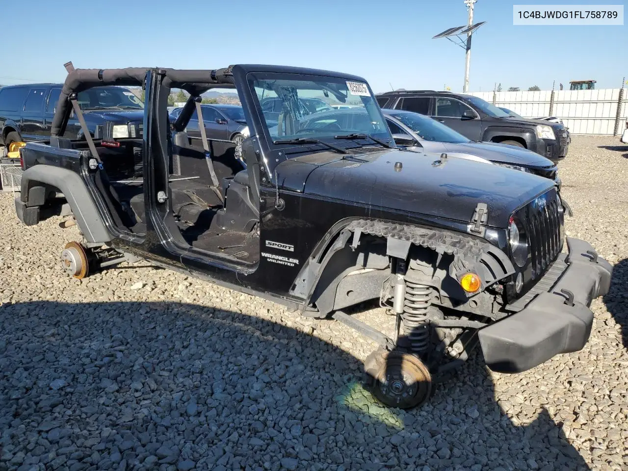 1C4BJWDG1FL758789 2015 Jeep Wrangler Unlimited Sport