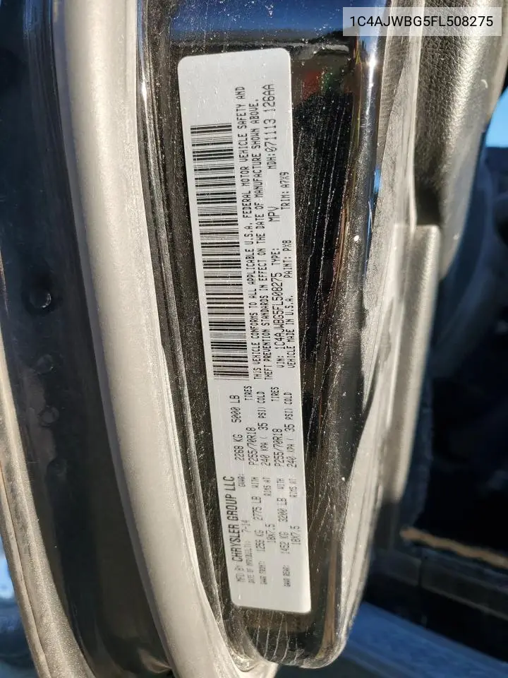 1C4AJWBG5FL508275 2015 Jeep Wrangler Sahara