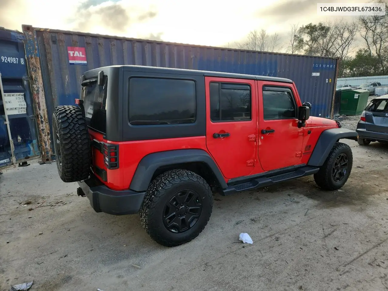 1C4BJWDG3FL673436 2015 Jeep Wrangler Unlimited Sport
