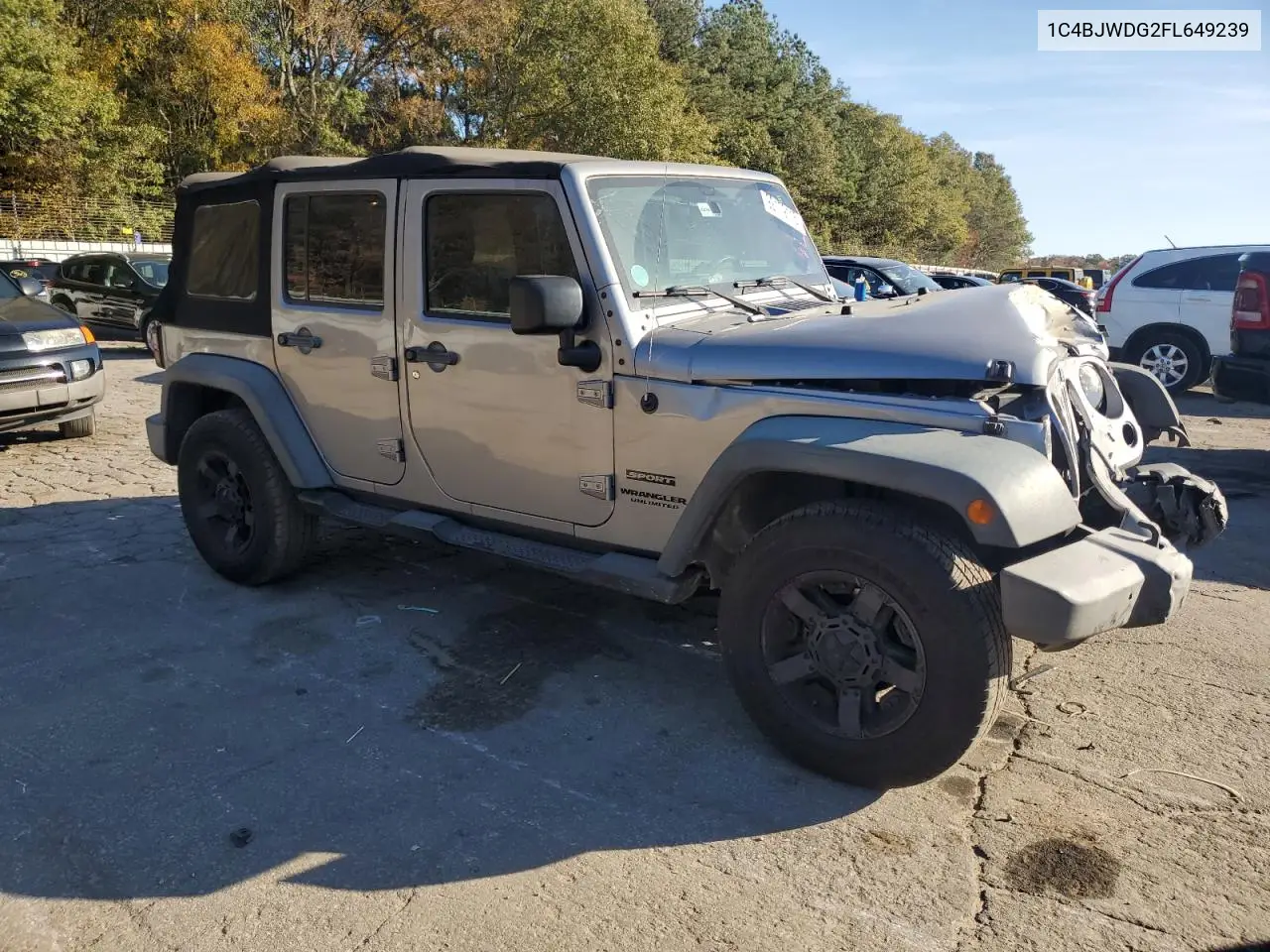1C4BJWDG2FL649239 2015 Jeep Wrangler Unlimited Sport
