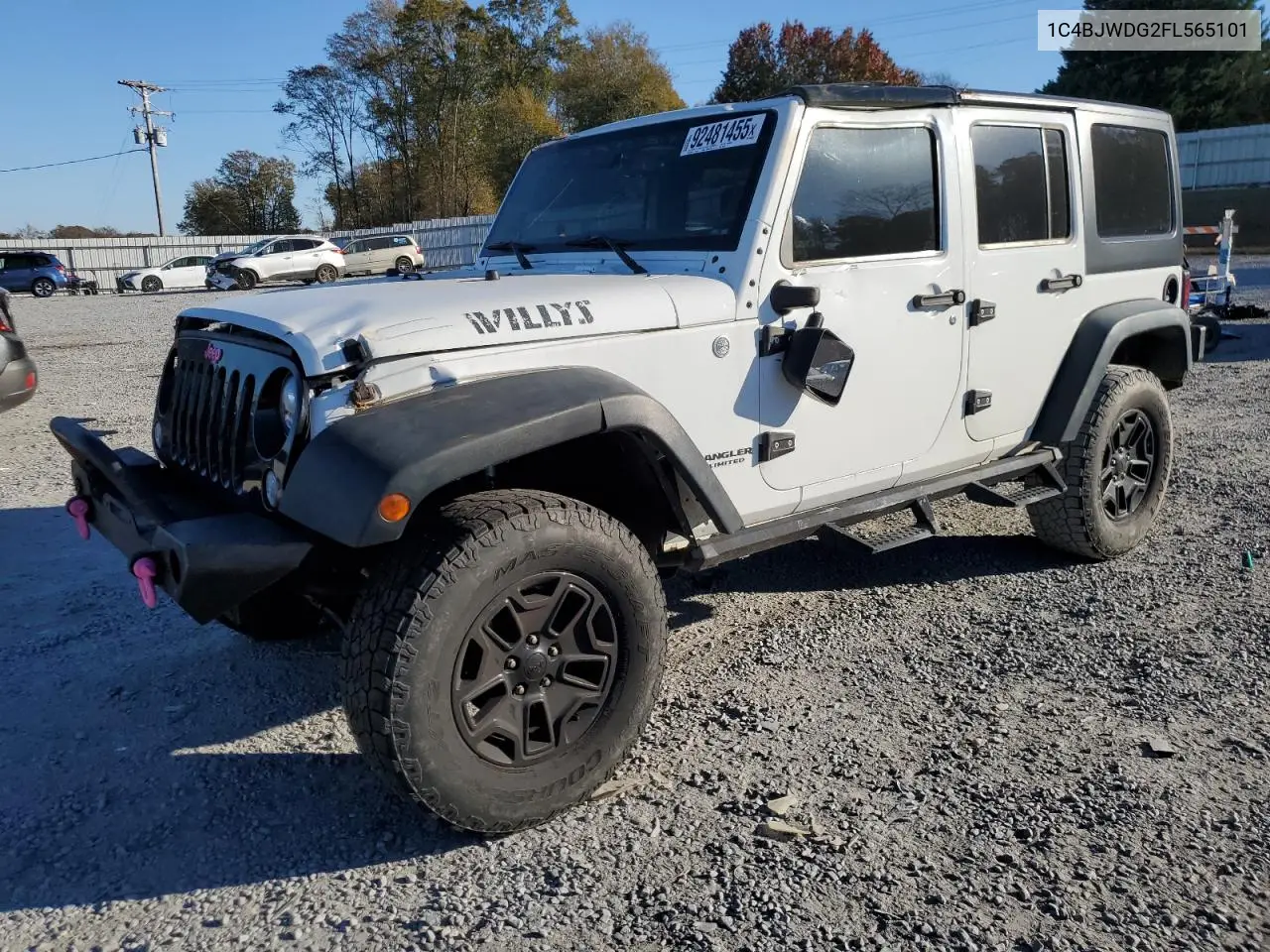 1C4BJWDG2FL565101 2015 Jeep Wrangler Unlimited Sport