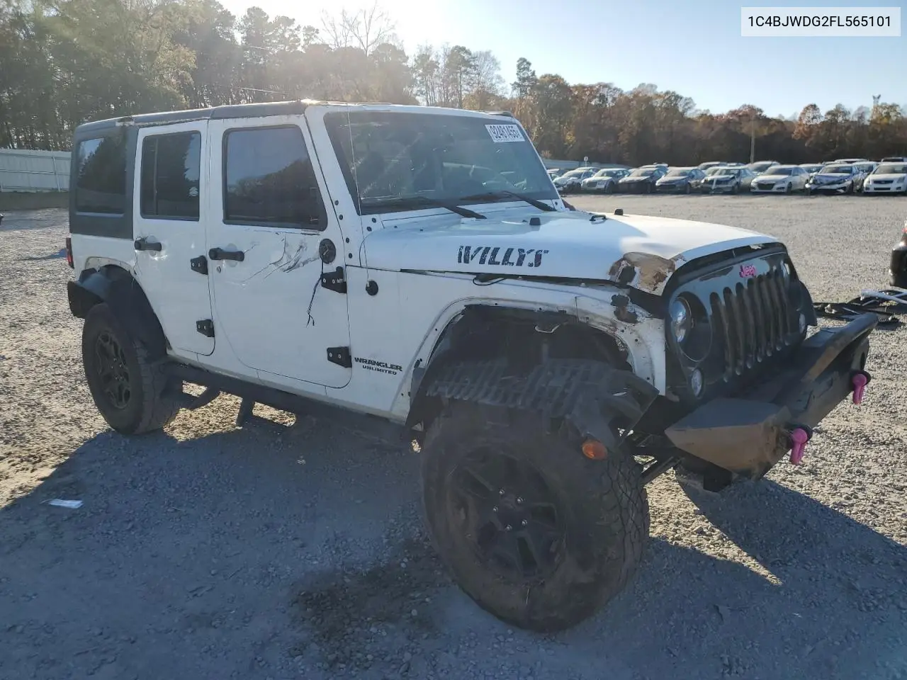 1C4BJWDG2FL565101 2015 Jeep Wrangler Unlimited Sport