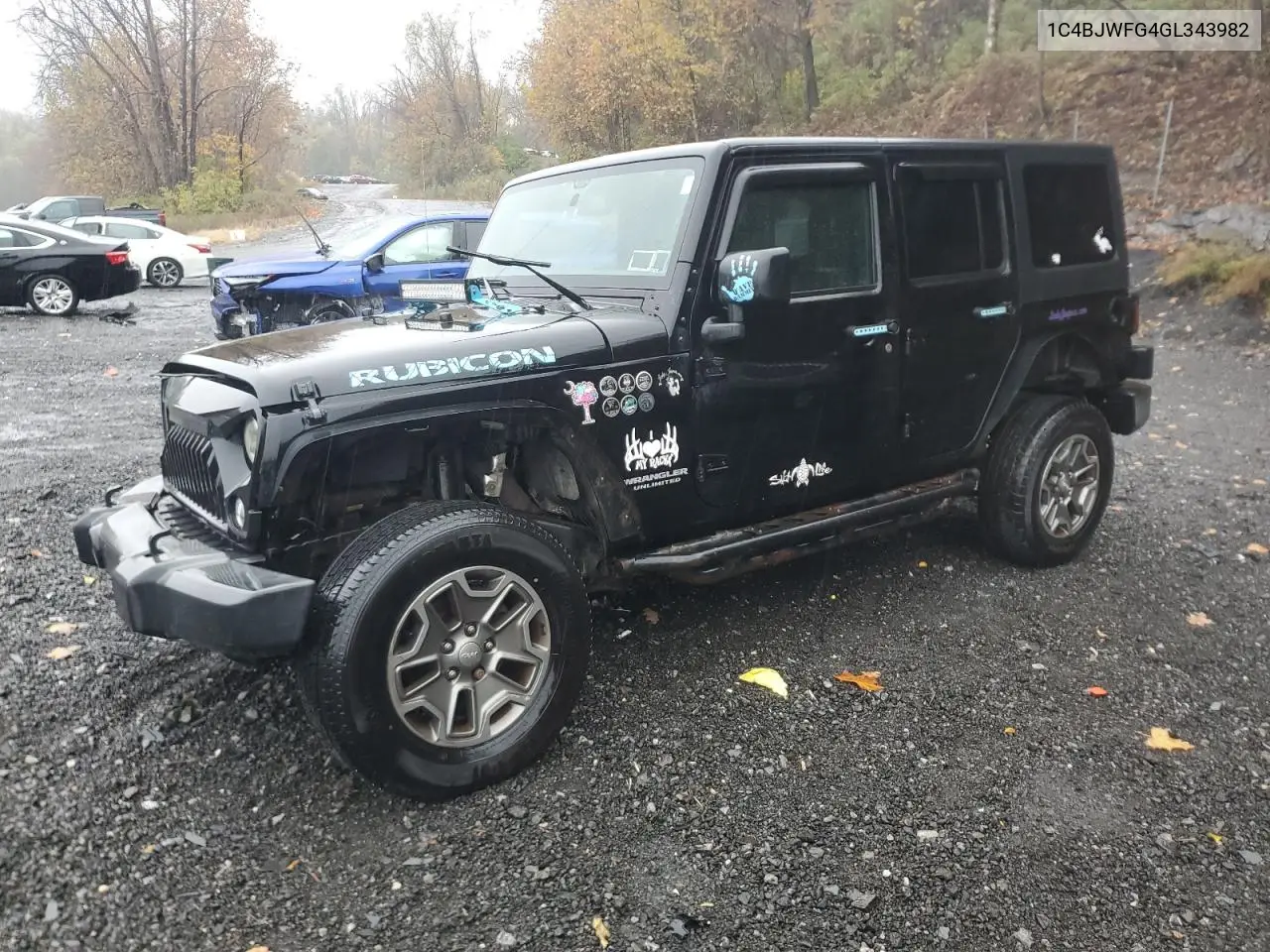 1C4BJWFG4GL343982 2016 Jeep Wrangler Unlimited Rubicon