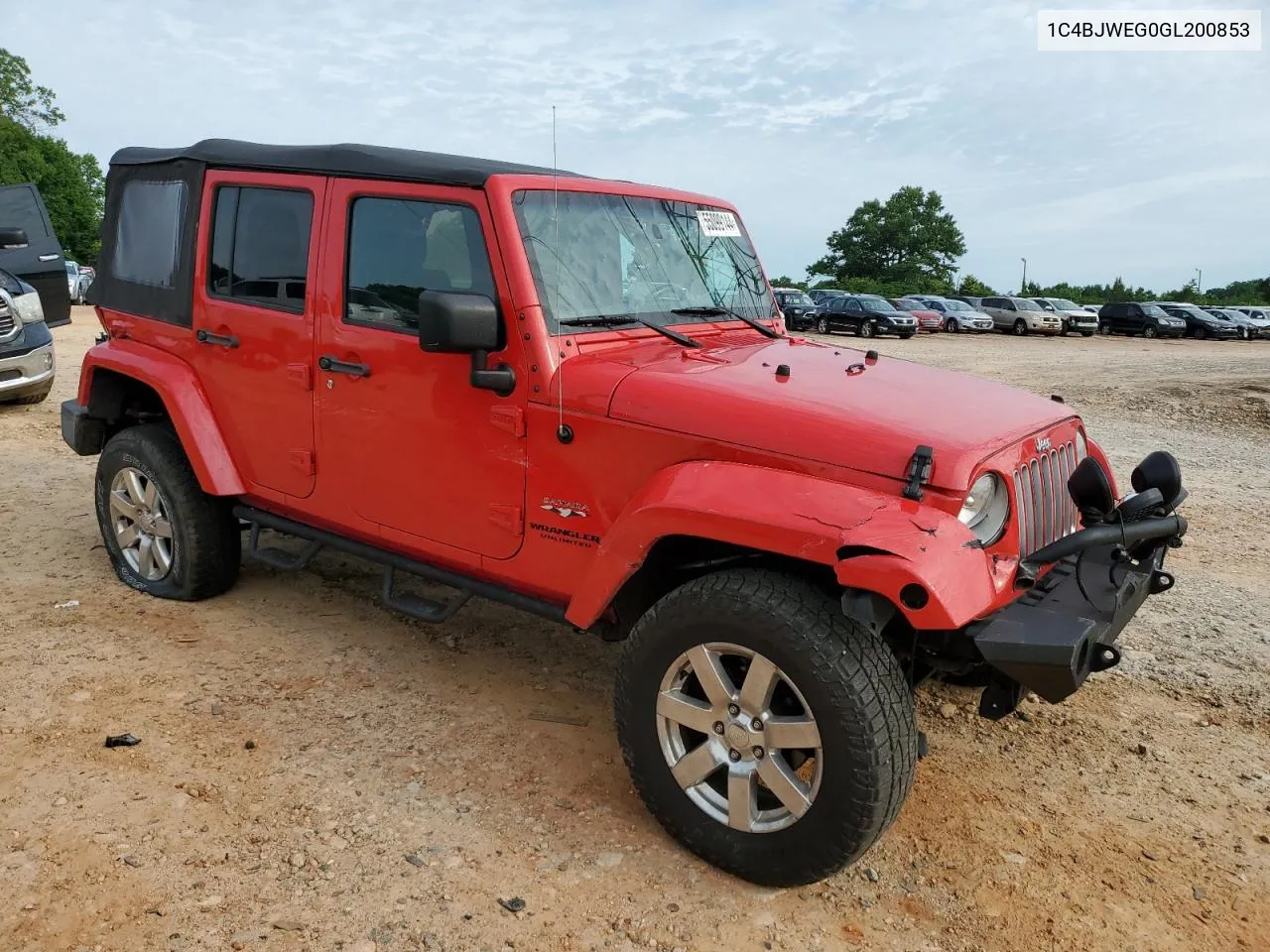 1C4BJWEG0GL200853 2016 Jeep Wrangler Unlimited Sahara