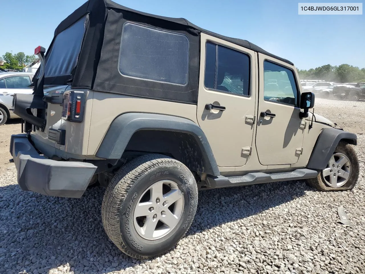 1C4BJWDG6GL317001 2016 Jeep Wrangler Unlimited Sport