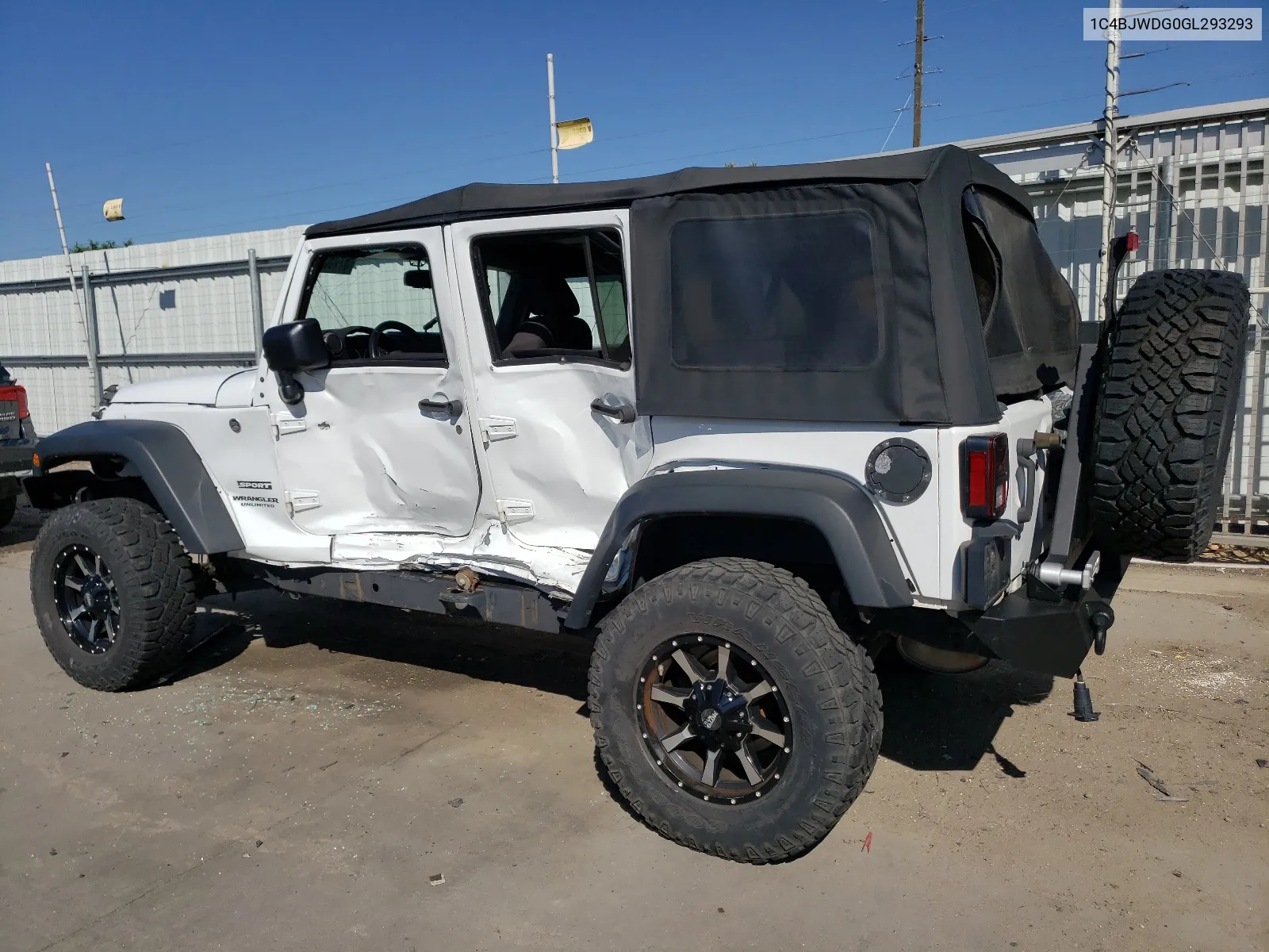 2016 Jeep Wrangler Unlimited Sport VIN: 1C4BJWDG0GL293293 Lot: 57753194