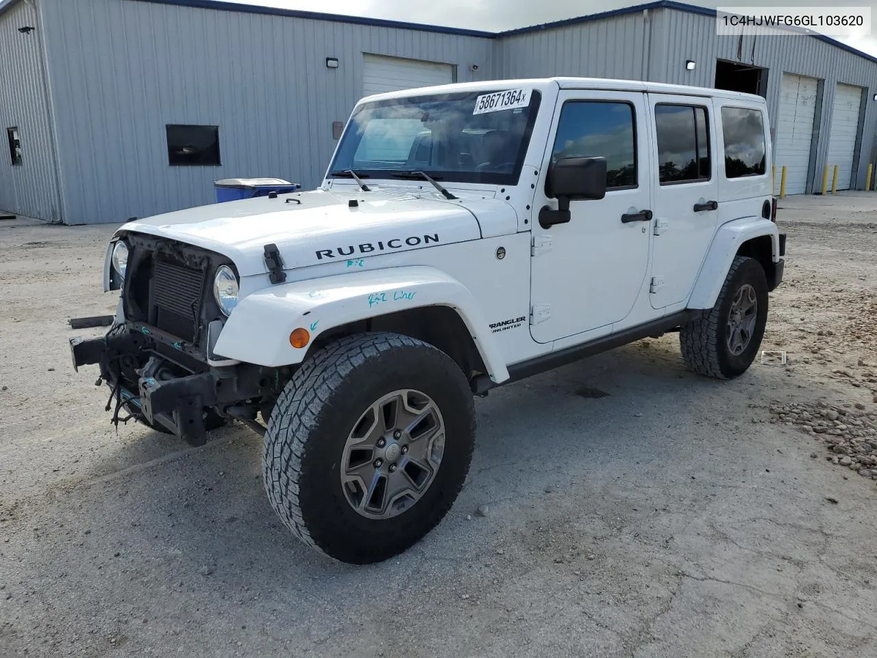 2016 Jeep Wrangler Unlimited Rubicon VIN: 1C4HJWFG6GL103620 Lot: 58671364