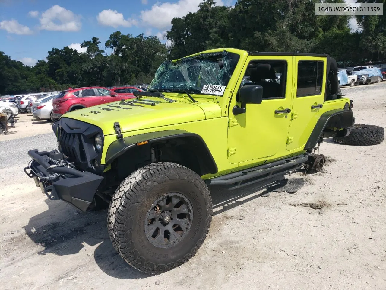 2016 Jeep Wrangler Unlimited Sport VIN: 1C4BJWDG6GL311599 Lot: 58794644