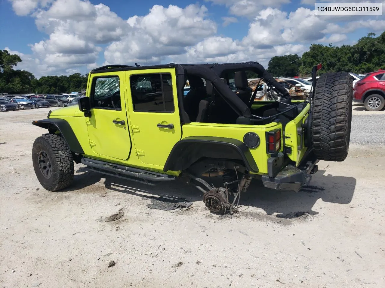 2016 Jeep Wrangler Unlimited Sport VIN: 1C4BJWDG6GL311599 Lot: 58794644