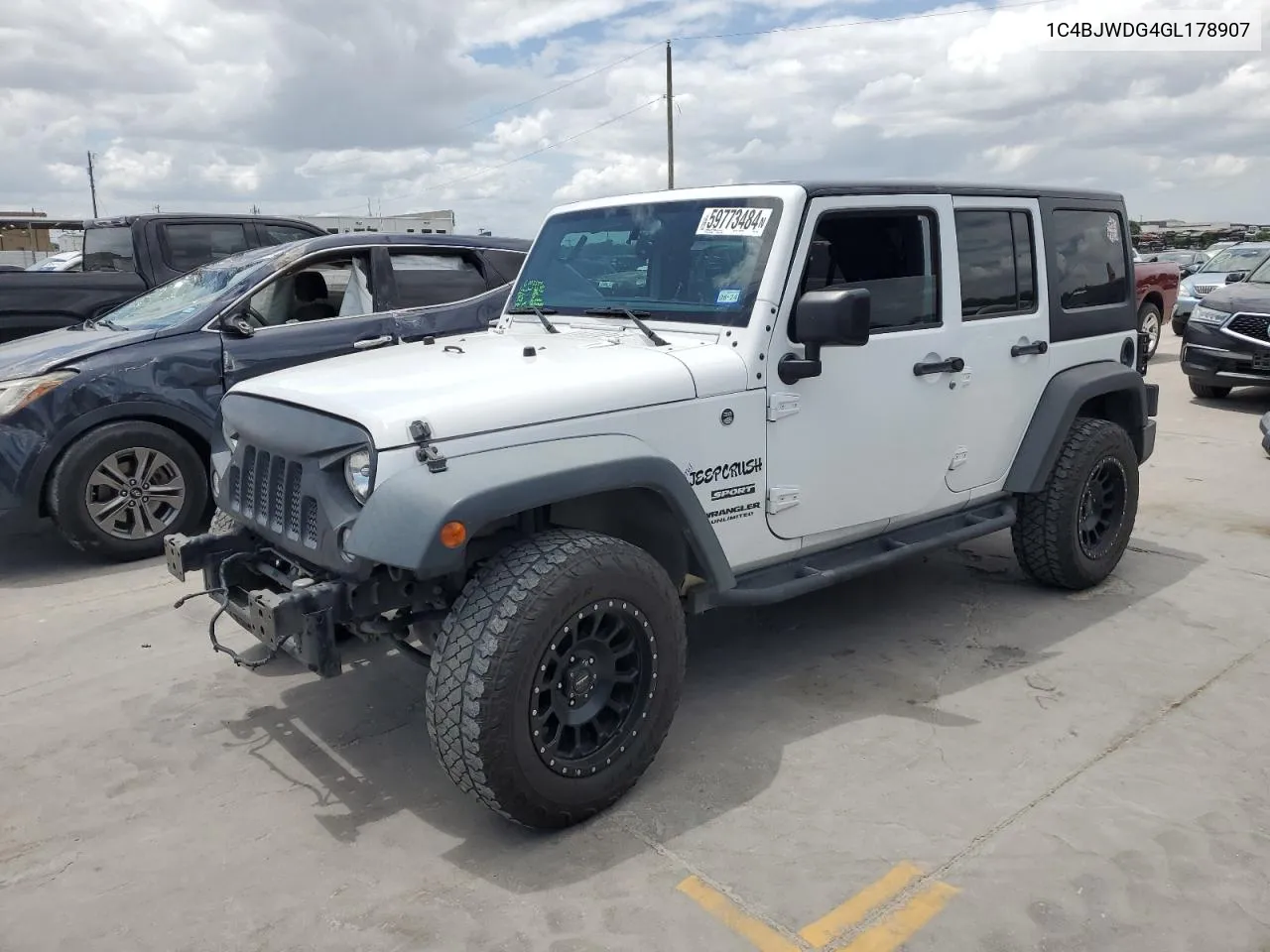 2016 Jeep Wrangler Unlimited Sport VIN: 1C4BJWDG4GL178907 Lot: 59773484