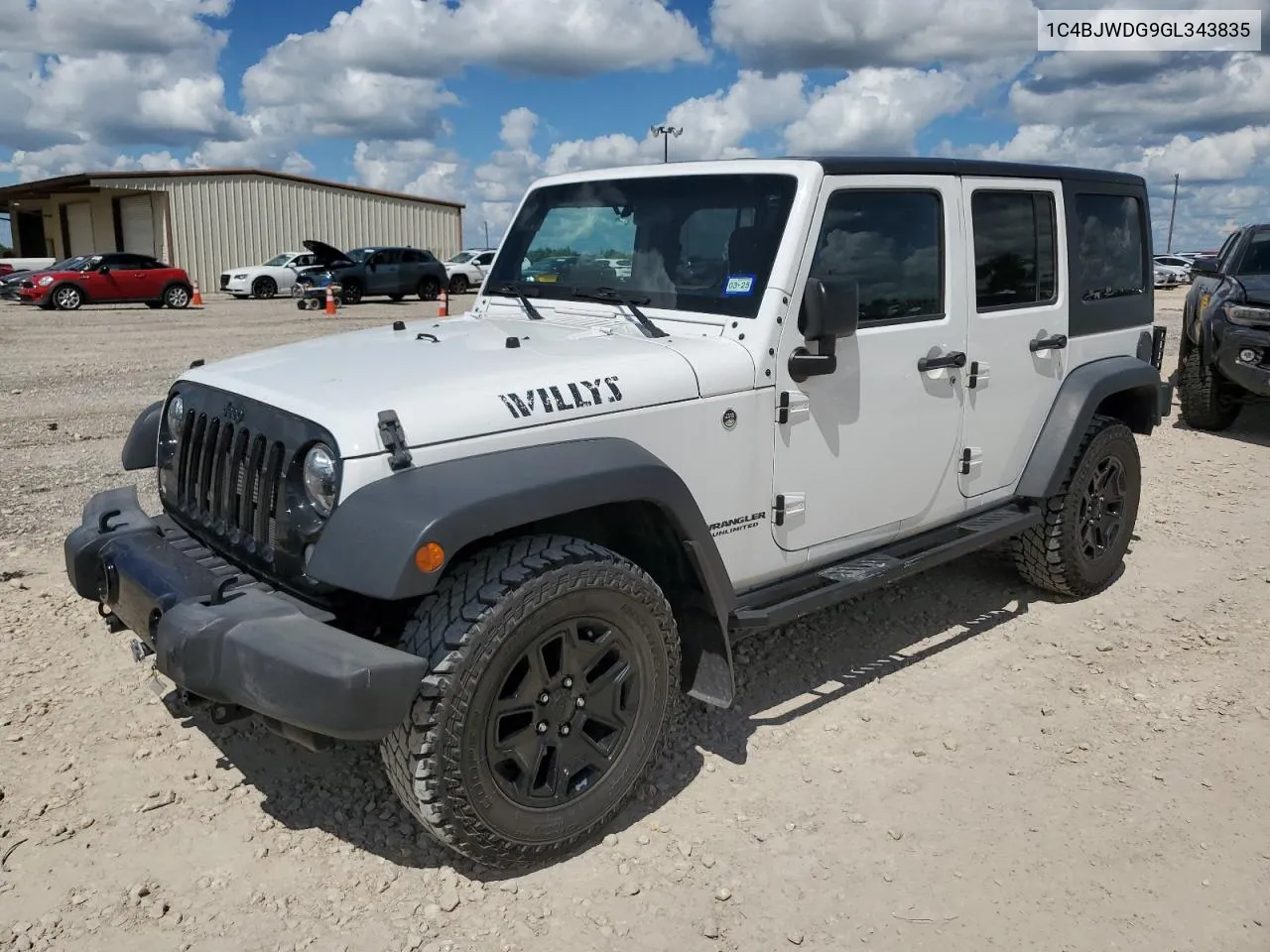 2016 Jeep Wrangler Unlimited Sport VIN: 1C4BJWDG9GL343835 Lot: 59858264