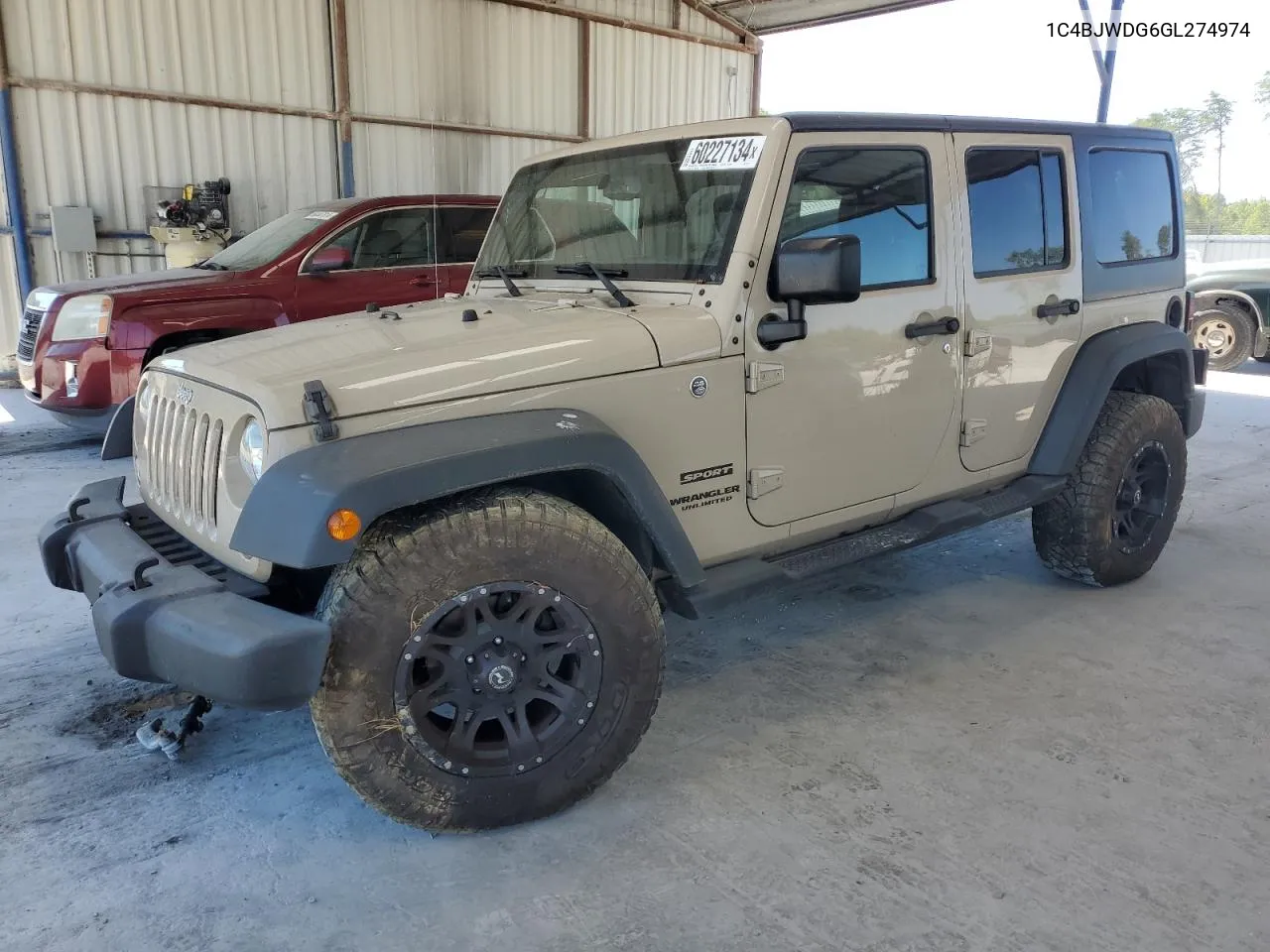 2016 Jeep Wrangler Unlimited Sport VIN: 1C4BJWDG6GL274974 Lot: 60227134