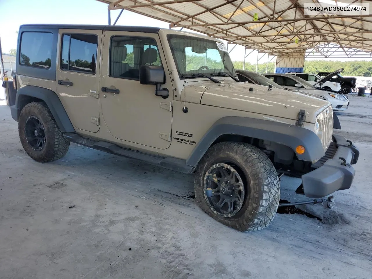 2016 Jeep Wrangler Unlimited Sport VIN: 1C4BJWDG6GL274974 Lot: 60227134