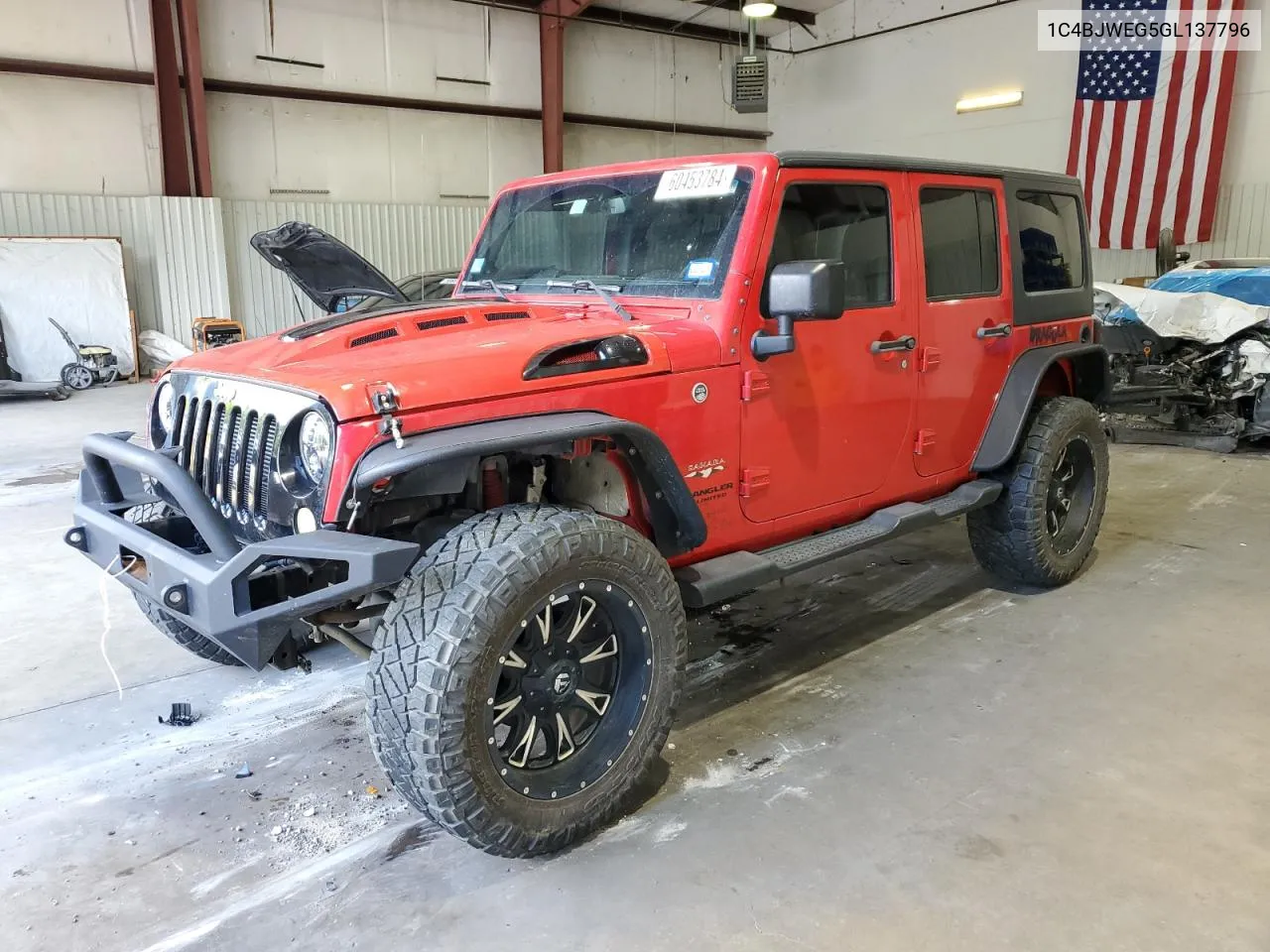 2016 Jeep Wrangler Unlimited Sahara VIN: 1C4BJWEG5GL137796 Lot: 60453784