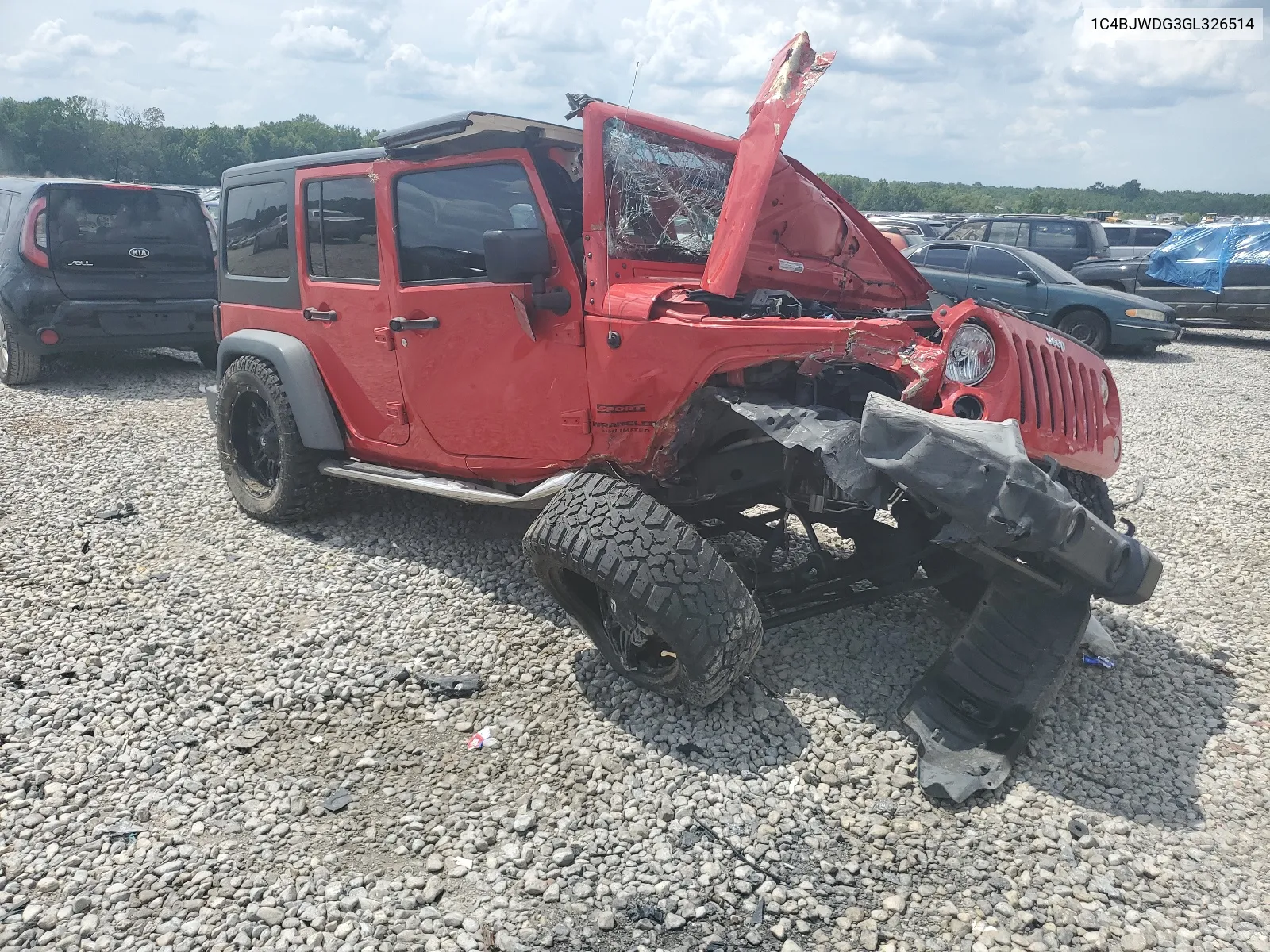 2016 Jeep Wrangler Unlimited Sport VIN: 1C4BJWDG3GL326514 Lot: 60553404