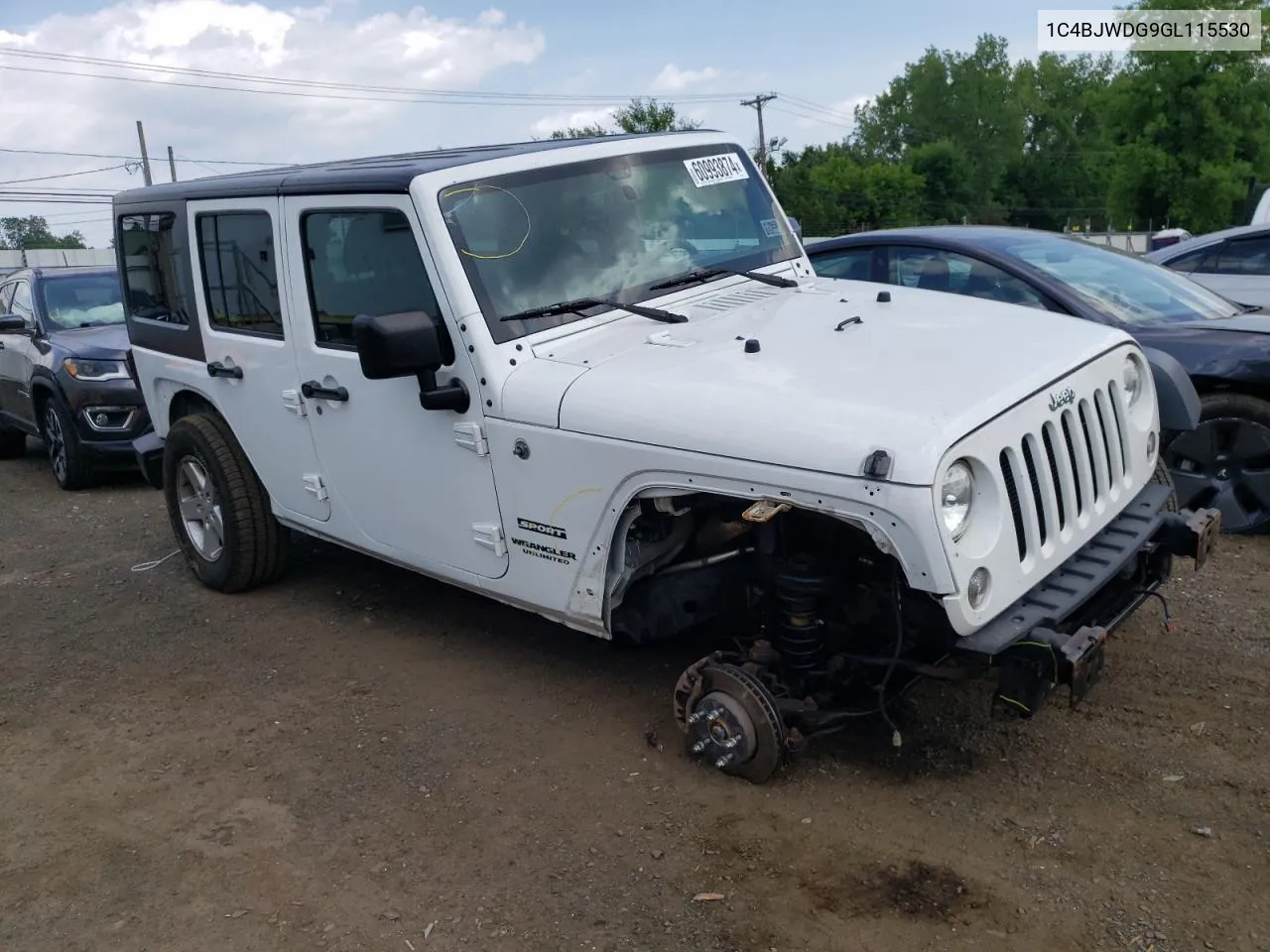 2016 Jeep Wrangler Unlimited Sport VIN: 1C4BJWDG9GL115530 Lot: 60993874