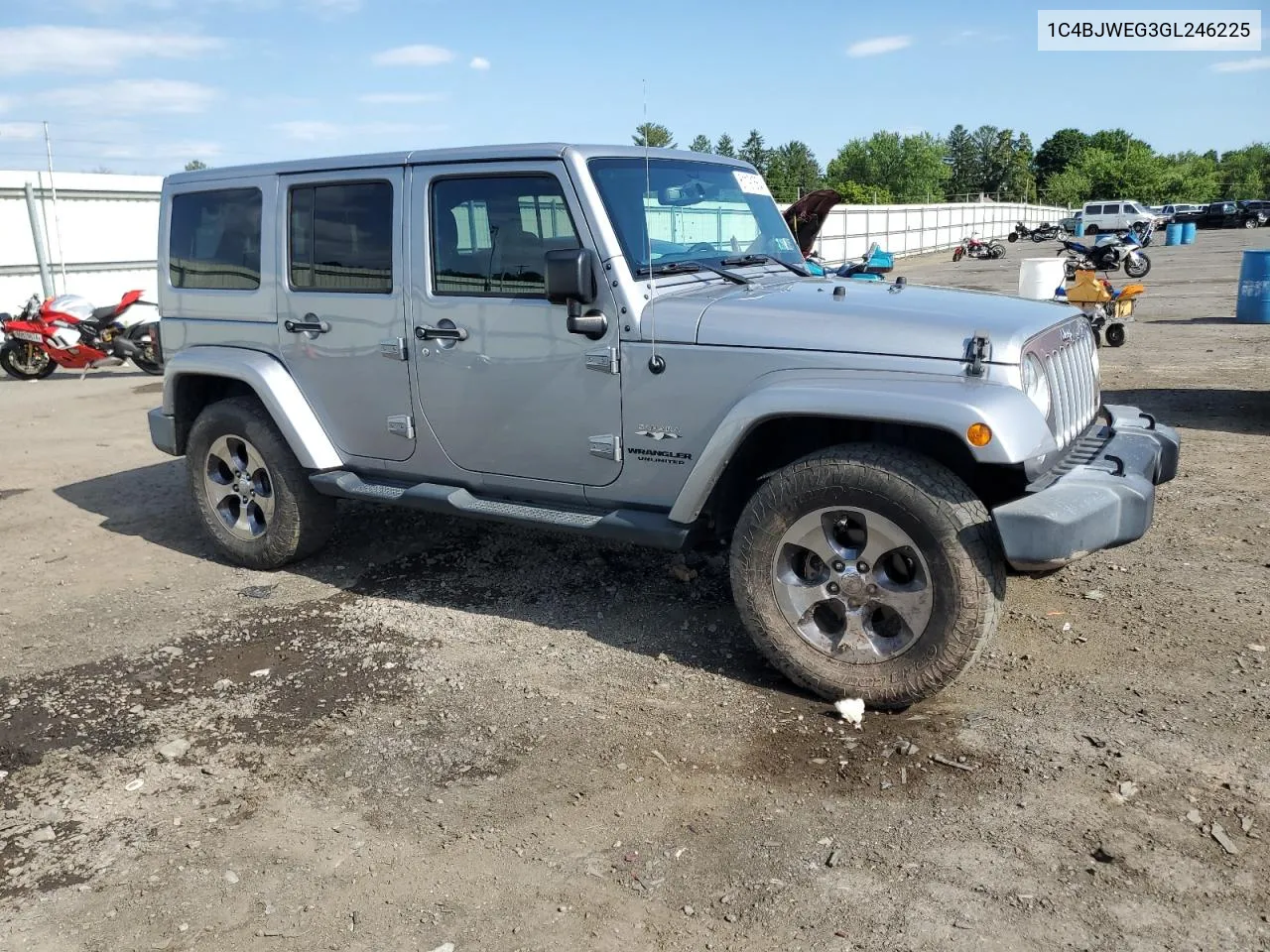 2016 Jeep Wrangler Unlimited Sahara VIN: 1C4BJWEG3GL246225 Lot: 61191564